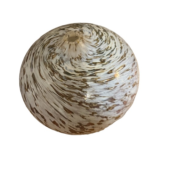 Hand blown glass  glass art decor hand crafted glass white gold - Picture 8 of 8